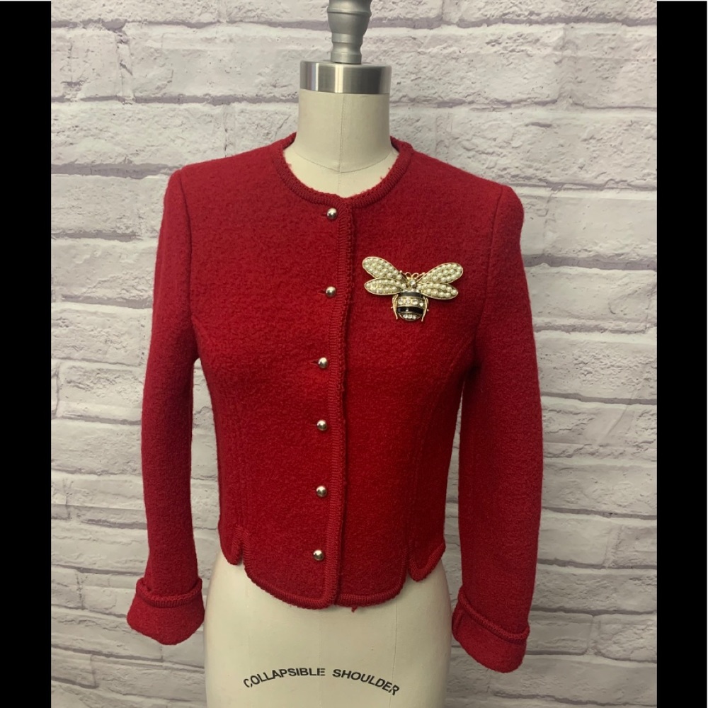 Vintage Lipstick Red💄 Button Down Sweater